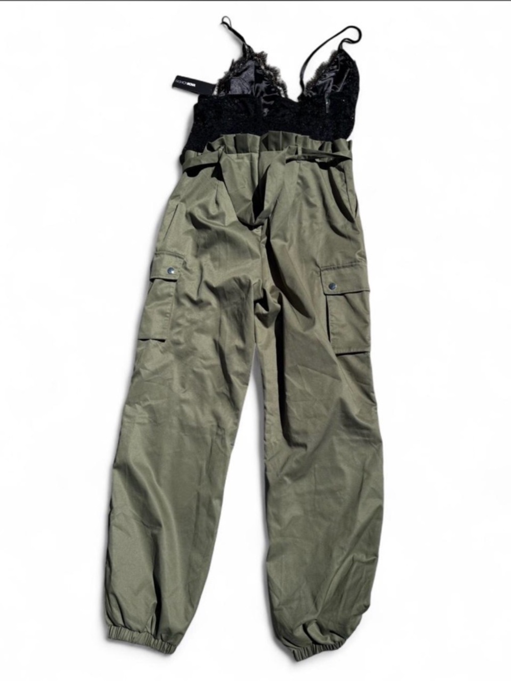 NWT Fashion Nova Lace Cargo Jumpsuit Size XL - Picture 6 of 8